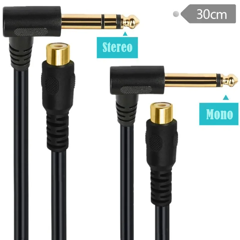 

Elbow Copper Axis Core Gold Plated 6.35mm Mono Double Sound RCA Female Musical Instrument Amplifier Speaker Audio