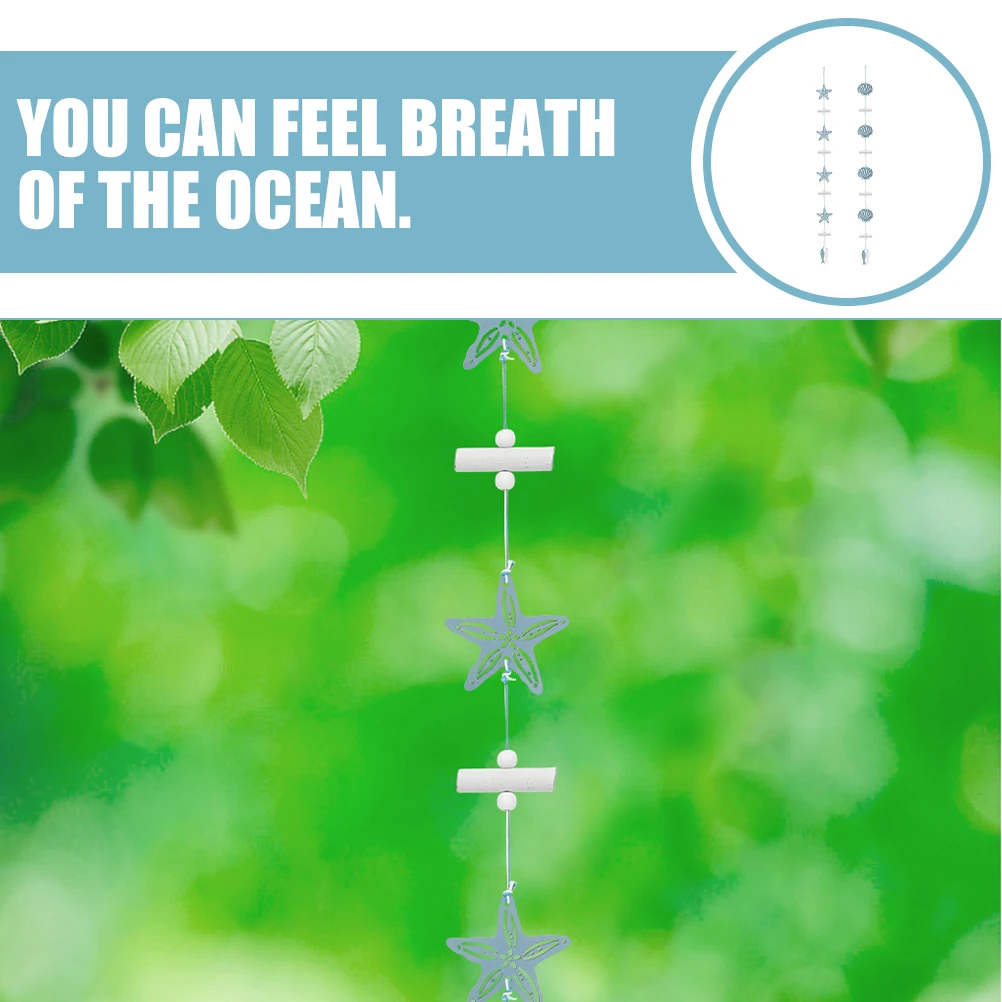 

2 Pcs Beach Themed Decor Nautical Hanging Ornament Decoration Home Wall Decorations for Mediterranean Style Pendant Sea Star