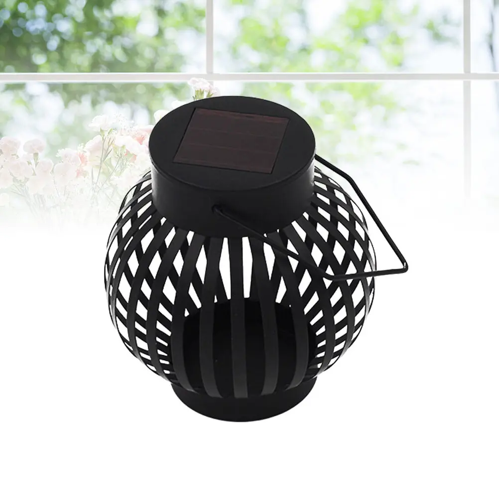 Solar Powered Pumpkin Shape Portable Wrought Iron LED Tent Light 7 Colors Adjustable 3 Lighting Modes Hook Hanging Outdoor