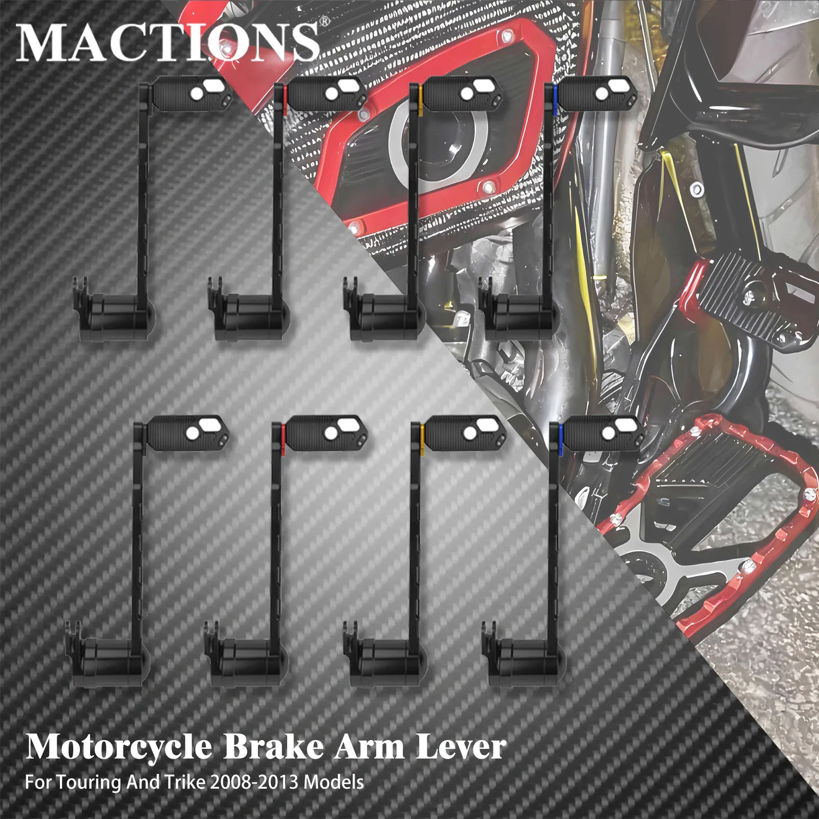 

Motorcycle Brake Arm Lever For Harley Touring Road King Street Electra Glide Ultra Limited Trike 08-2013 2014-2025 Peg Pedal Kit