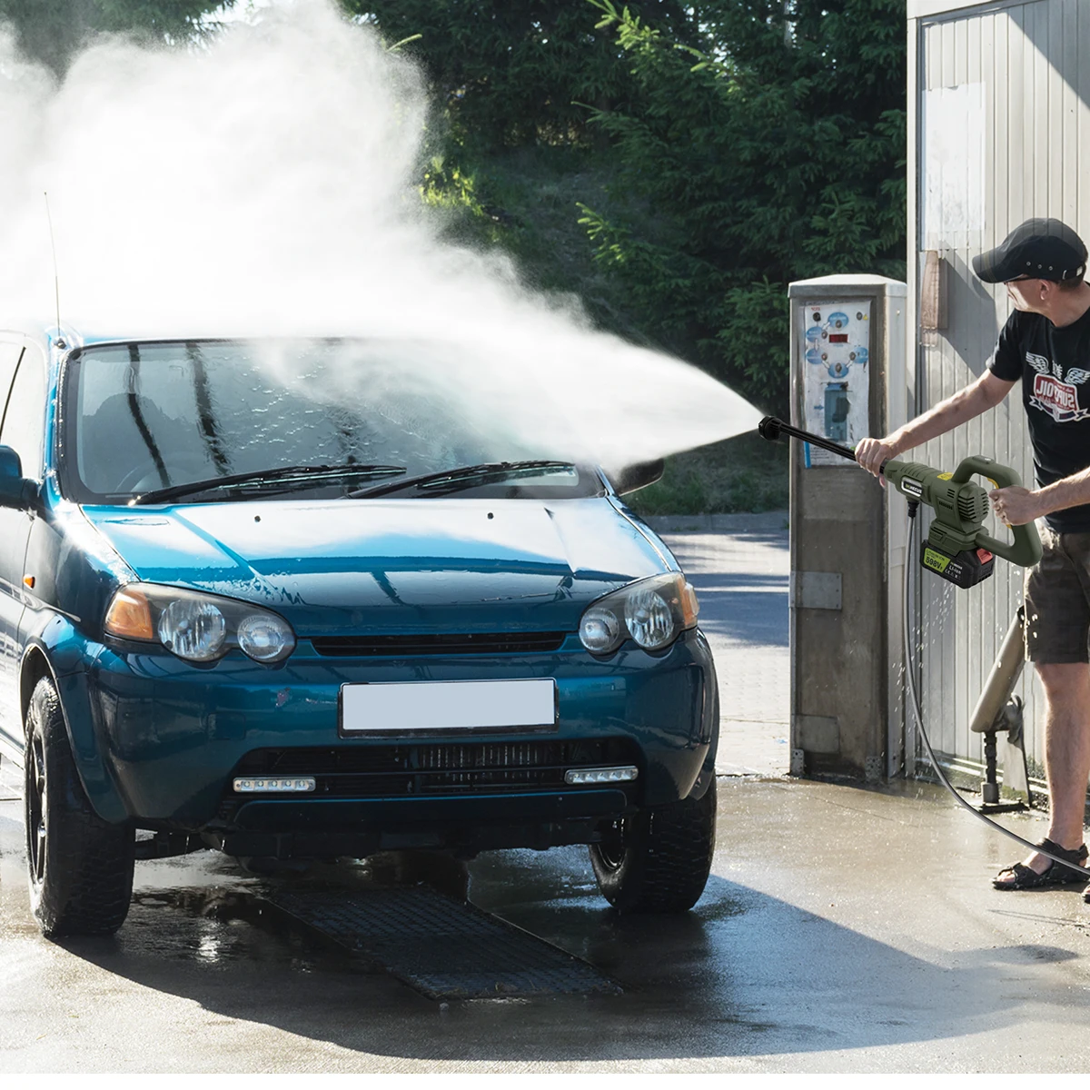 Gisam 200Bar 3 기어 브러시리스 전기 고압 세척기 6 IN 1 세차 총 물 스프... - 2