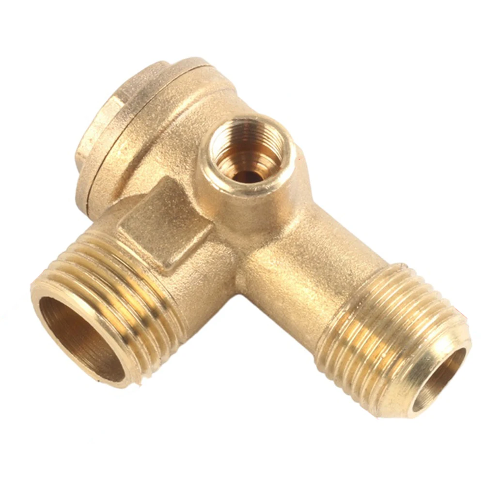 

3-Port Copper Male Female Threaded Air Compressor Check Valve Connector Tool 58*42mm Threads 20.5*19*9mm Air Compressor Parts