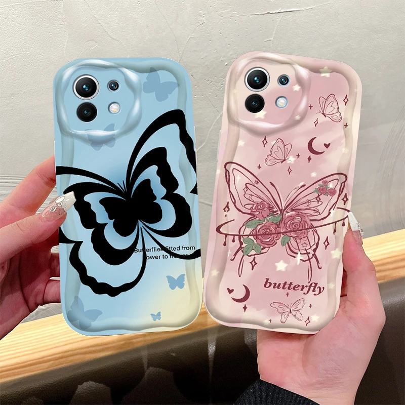 Luxury Butterfly Flower Case for Xiaomi POCO X7 X6 X5 X3 NFC F7 Ultra F6 F5 Pro F4 F3 GT M5S C65 C75 M3 M4 M5S M6 M7 Pro 4G 5G