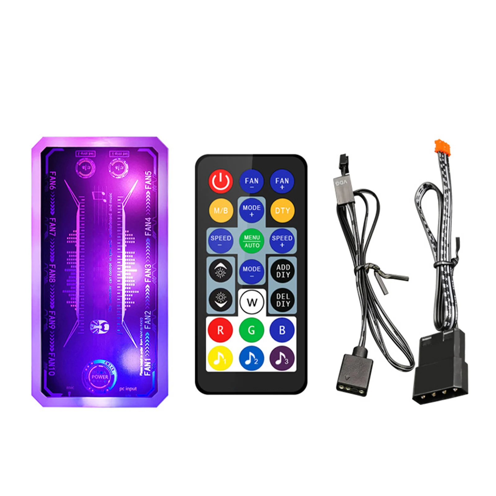 

Контроллер RGB-вентиляторов с пультом ДУ для корпуса ПК, 12В, бесшумный вентилятор для охлаждения системного блока, бесшумный радиатор для материнской платы