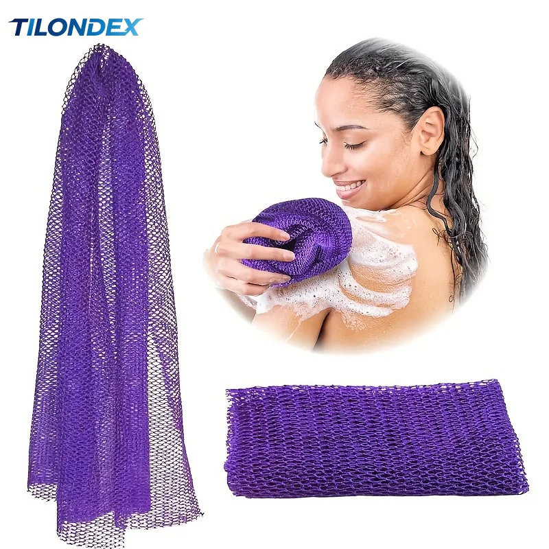 TILONDEX  African Net Bath Sponge Exfoliating Washcloth Double Side Loofah Towel Back Shower Scrubber for Getting Smoothing Skin
