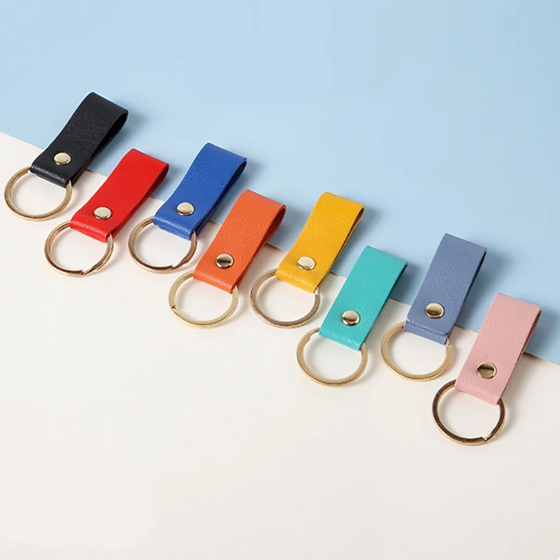 Custom Name PU Leather Key Ring para Homens e Mulheres, DIY Logo, Business Car Chaveiro, Acessórios de Alta Qualidade, Mini Presente Publicitário, Moda