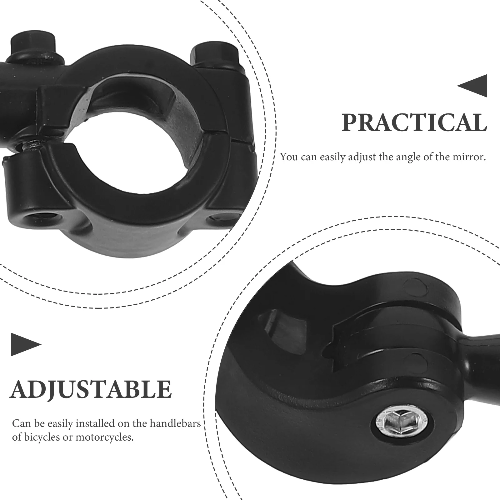 

2Pcs Bicycle Mirrors for Handlebars Adjustable Rearview Bike Mirror Strong Shockproof Fit for Electric Bike and Motorcycle Use