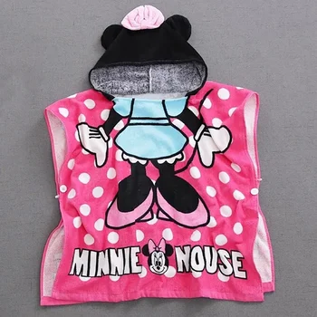 Disney enfants serviette de bain à capuche enfant respirant gaze cape serviette de plage Mickey Minnie dessin animé garçon Grl BAth serviette 60x120 cm