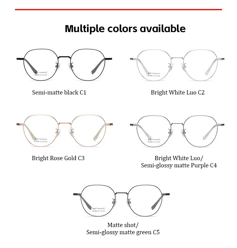 نظارات KAROS All Titanium لقصر النظر التقدمية للنساء وصفة طبية دائرية مضادة للضوء الأزرق فوتوكروميك #4