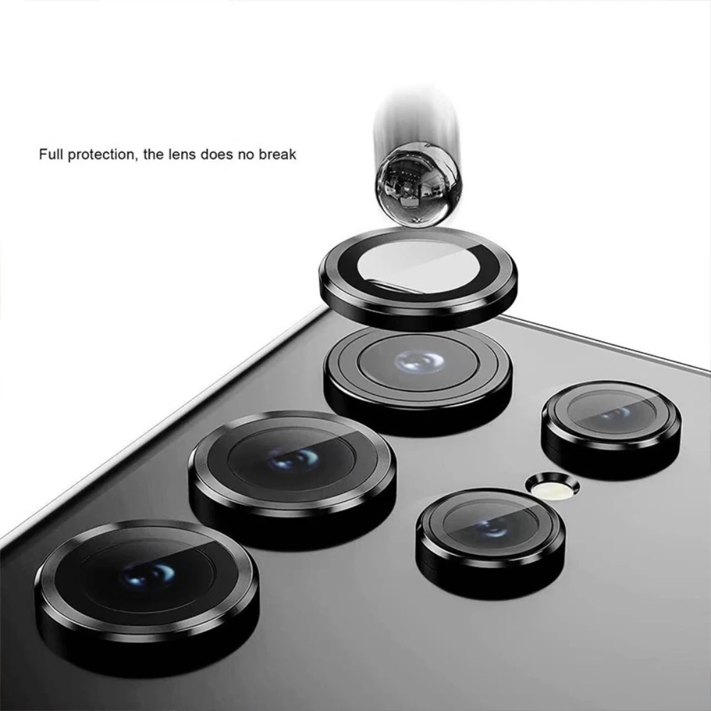 Protecteur d'anneau métallique en verre, motif CD, Camara pour Samsung Galaxy S26 S25 FE Edge S24 Plus S23 Ultra, couvercle d'objectif de Protection d'appareil photo