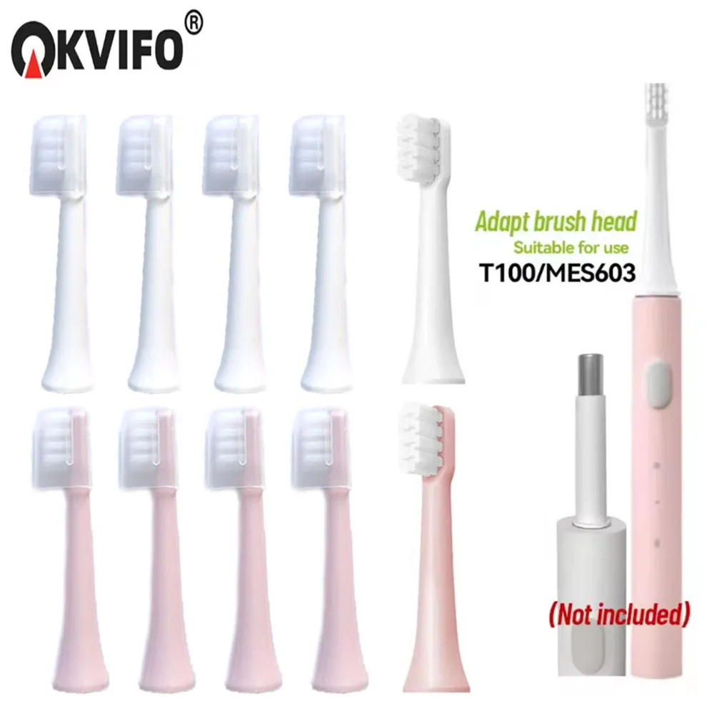 KVIFO For XIAOMI MIJIA T100 Replacement Brush Heads Sonic Electric Toothbrush Vacuum DuPont Soft Bristle Suitable Nozzles