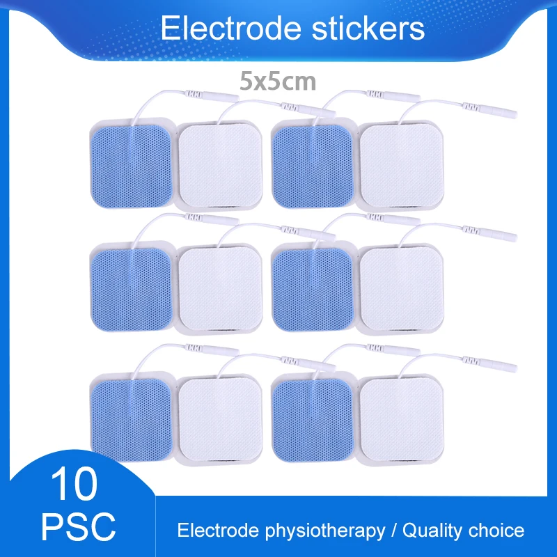 10Pcs Non-woven Reusable Self Adhesive Tens Electrode Pads For Digital Physiotherapy Massager Nerve Stimulator 2mm Plug