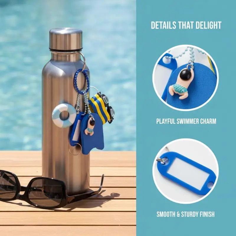 Sportlicher Schlüsselanhänger, Niedlicher Schwimmring-Anhänger für Mädchen und Jungen, Rucksack-Hängeaccessoire, Taschenanhänger, Autoschlüsselanhänger, Schicke Accessoires, Geschenk – Detail 5