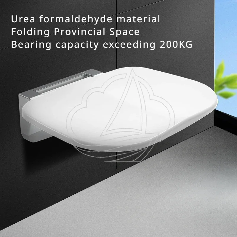 Invisible Folding Wall Mounted Bathroom Chair, Urea Formaldehyde Shower Stool, Foldable Seat Shower and Entryway Shoe Changing