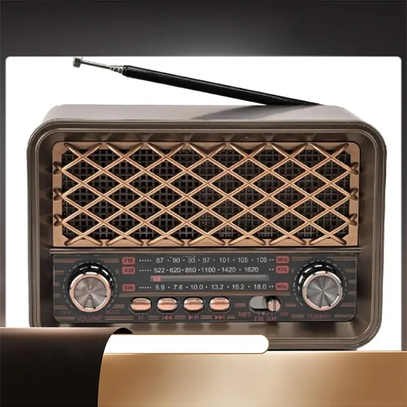 

Ретро Bluetooth-радио Портативный FM/AM/SW-диапазонный приемник со светодиодной подсветкой, TF-картой, USB, поддержкой AUX Классический беспроводной динамик-X64A