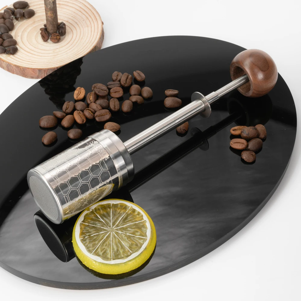 

Портативная дорожная кофеварка, фильтр для кофе Final Press, многоразовая кофеварка из нержавеющей стали, посуда для заварки чая, маленький размер