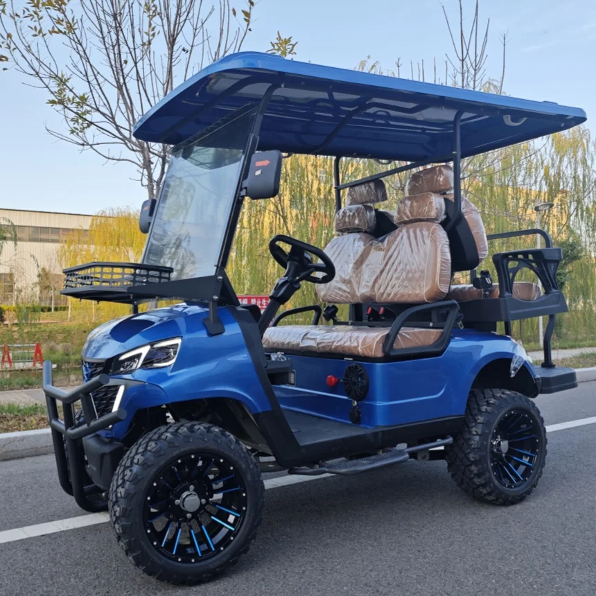 Street Legal Golf Cart Off Road 4 Wheel Utility 150W Solar Panels Powered Vehicle Rapid Delivery Electric Sightseeing Golf Cart