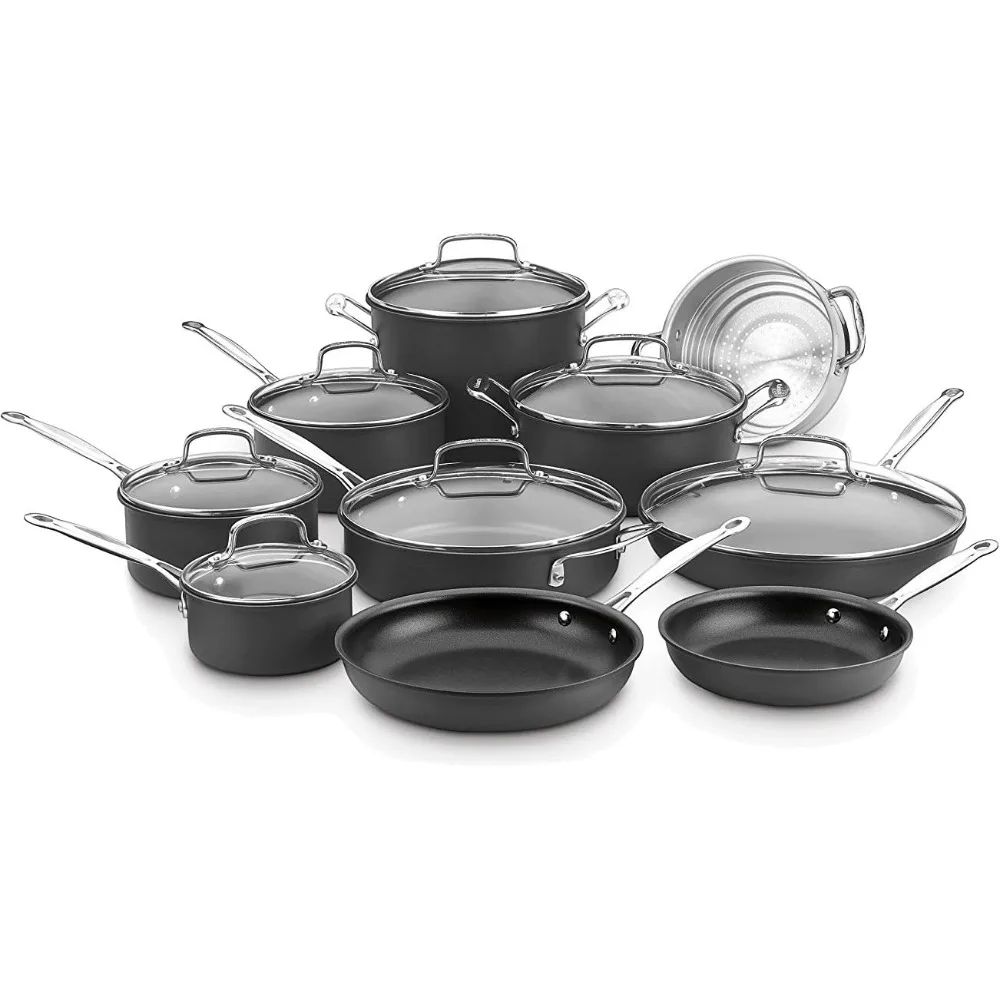 17-Piece Cookware Set, Chef's Classic Nonstick Hard Anodized, 66-17