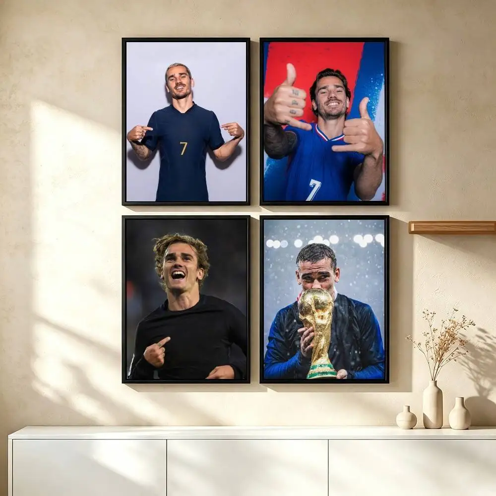 A-Antoine Griezmann Football Player Poster Waterproof Wall Art Sticker For Bar Living Room Vintage Decor High Quality Print Gift