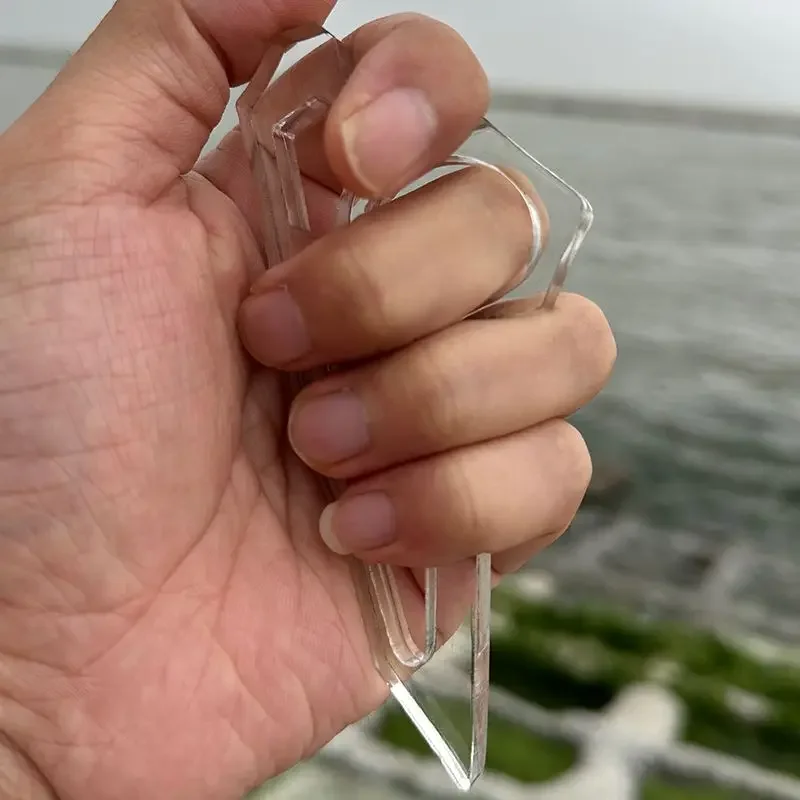 Anti Wolf Buckle Handle Self Defense Gadget High-strength Transparent Acrylic PC Material Outdoor Survival Finger Hole view 3