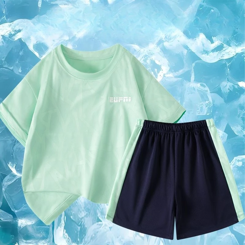 قميص سريع الجفاف بأكمام قصيرة ملابس صيفية للأطفال شورت للأولاد ملابس أطفال مجموعة ملابس علوية وسفلية 2025 بلايز للأولاد #3