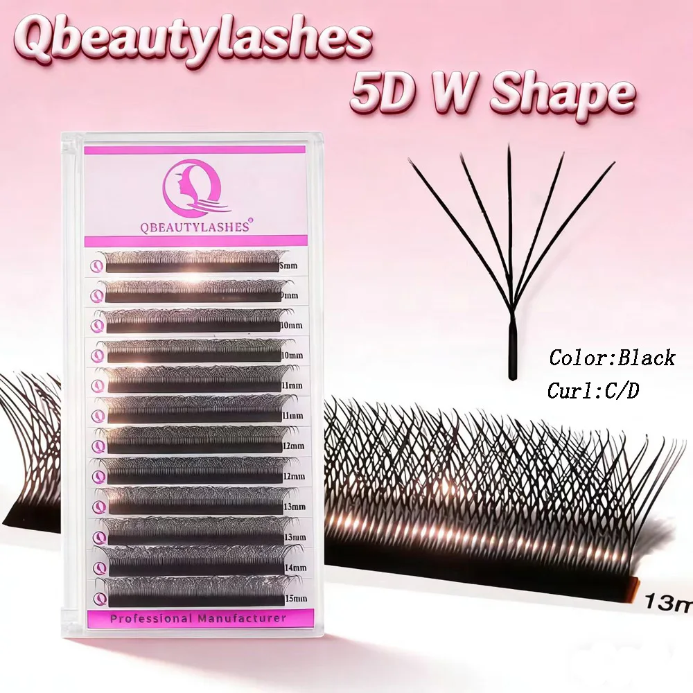 

Qbeautylashes 5D W Style Eyelash Extensions 8-15mm Mixed Length Premade Fans Volume Natural Fluffy Individual Lashes Supplies