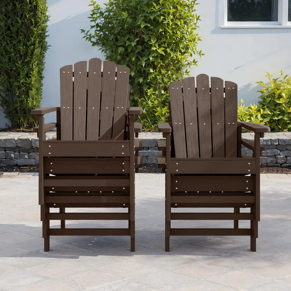 

Stackable Adirondack Chairs Set of 2, Weather-Resistant Outdoor Patio Seating, Low Maintenance Poly Lumber Chairs for Porch,