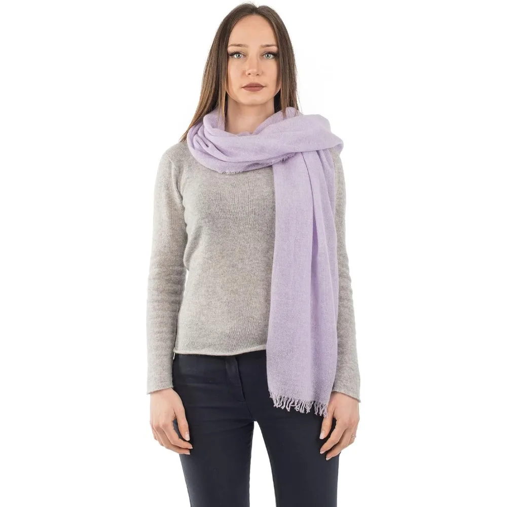 Xale Pashmina 100% Cashmere - Fabricado Italiano - Tamanho Único Feminino - Envoltório Macio Luxuoso