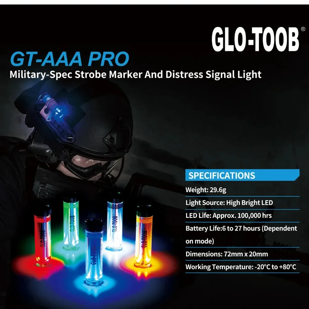 Nextorh GT-AAA pro Scuba Diving Flashlight Emergency Signal Light - AAA Battery Powered Multi-Color Diver Communication Tool