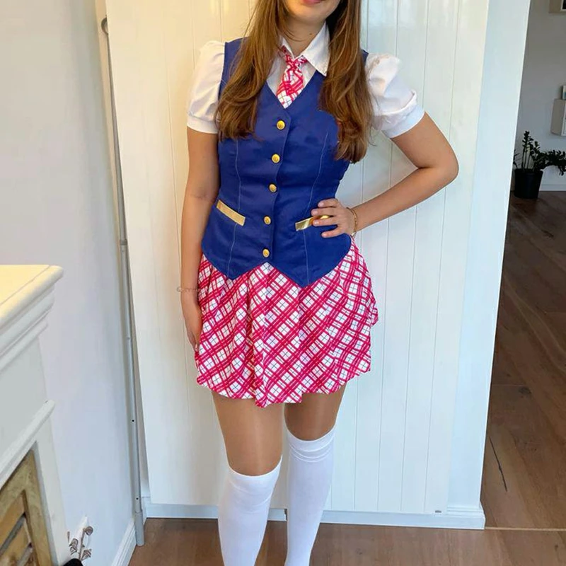 Prinzessin Charm Schulkostüm für Damen Anime Film Preppy Schuluniform Halloween Kostüm Set