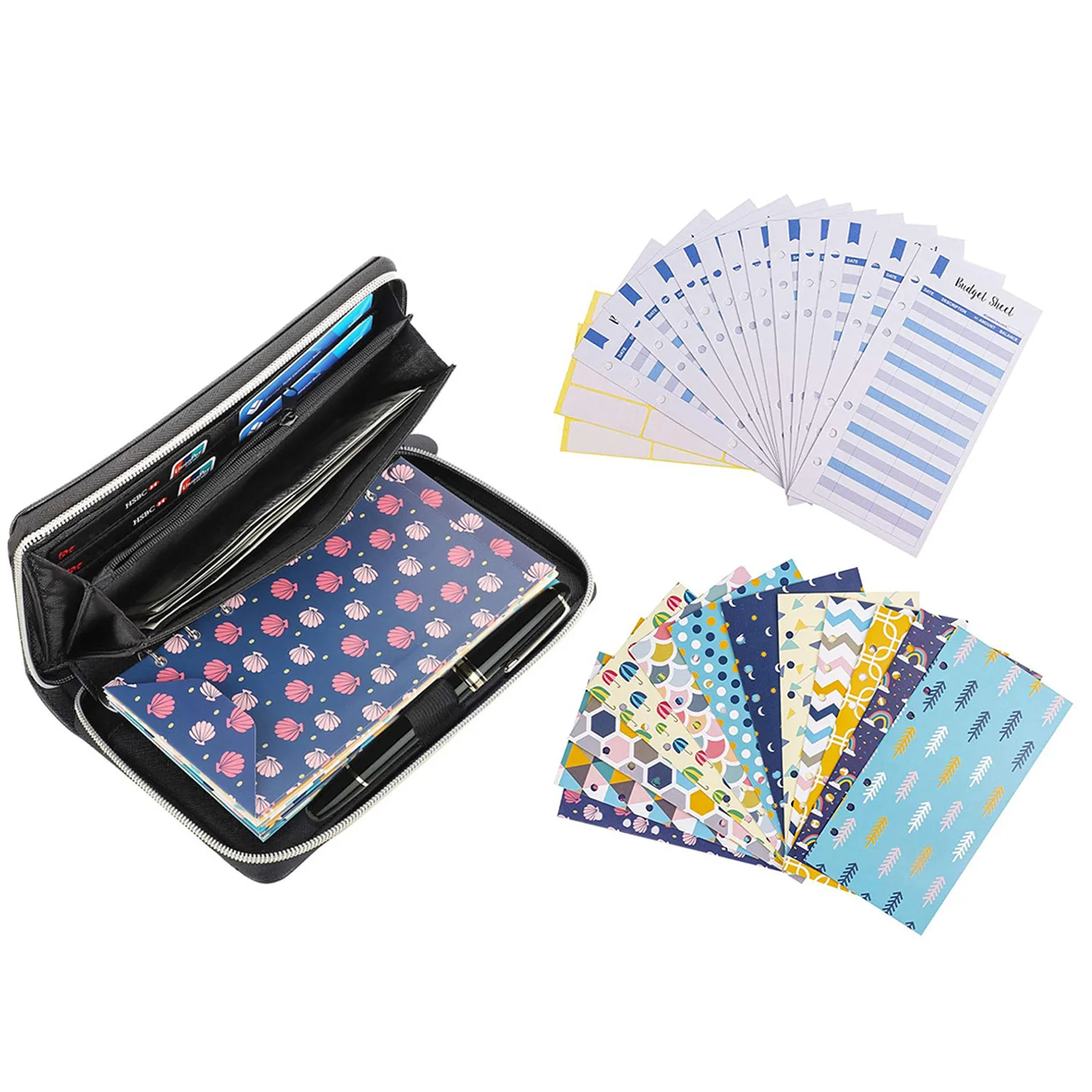 All-in-One Cash Budget Binder Envelope System Wallet with Budget Envelopes,Budget Sheets Labels, for Budgeting and Saving Money