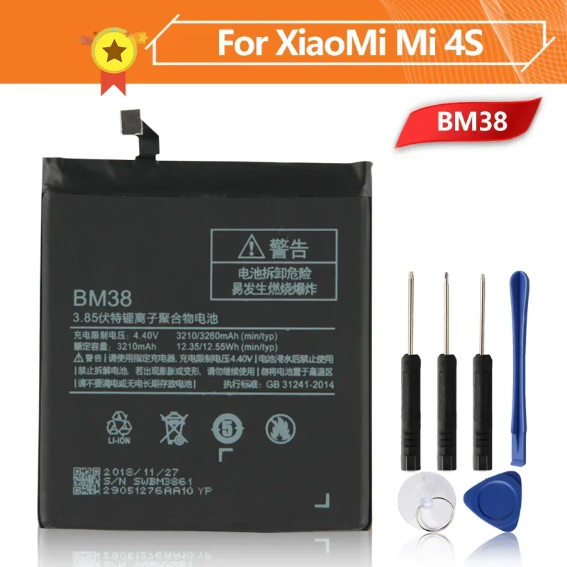 

Production in 2024 Phone Battery BM38 3260mAh For Xiaomi Mi 4S M4s Replacement Battery High Quality Batteries With Tool