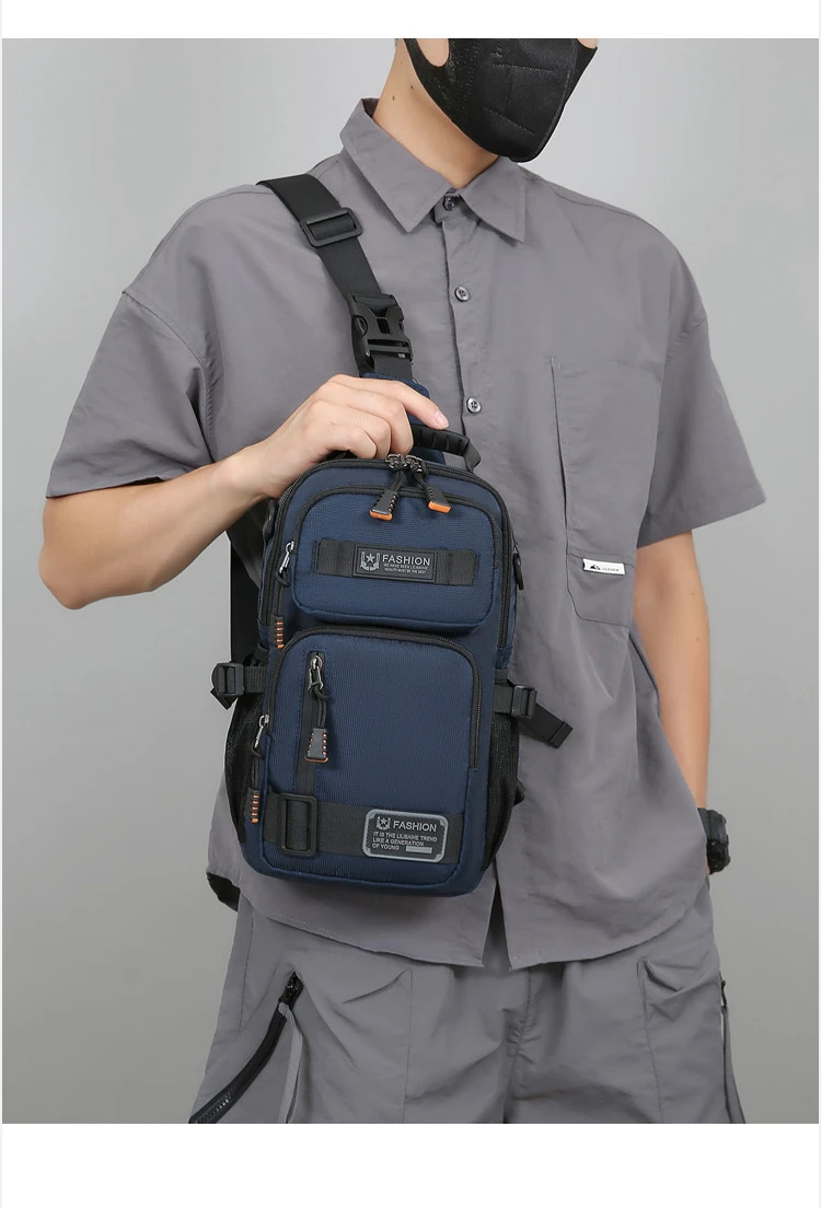 Mode männer Taille Packs Brust Tasche Hohe Qualität Oxford Umhängetaschen Für Männer Mode Lässig Männer Tasche Handtasche Männlichen Brust pack – Detail 12