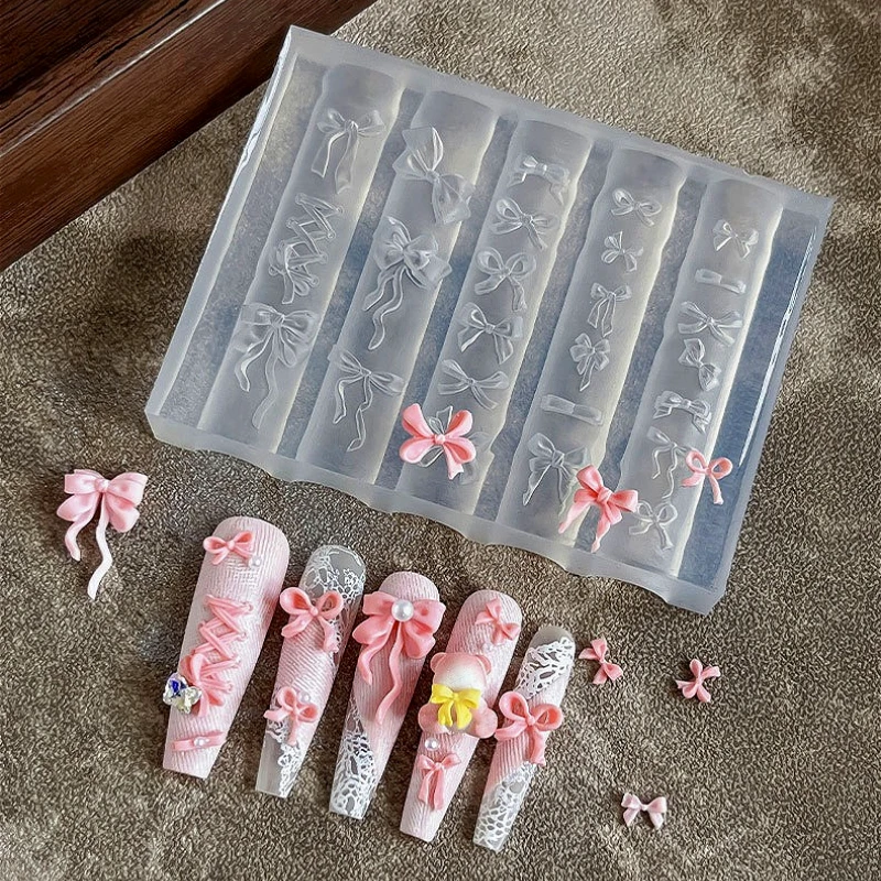

Bowknot Star Strap Butterfly Silk Ribbon Heart Bear Flower Jellyfish Letter Mold Nail Art Silicone Carving Mold Mould Template