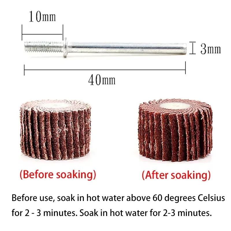 10Pcs Sanding Flap Set With 3mm Shank Grinding Wheel Head Sander Abrasive Tools Sandpaper 80-600 Grit For Dremel Rotary Tools