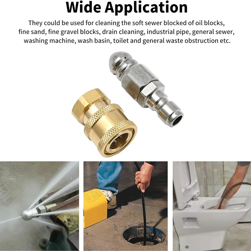 5000PSI Mini-Kanalreinigungsdüse, 1/4'' Schnellkupplung Abflussreinigungsdüsen-Set für Kanalreinigungsschlauch – Detail 6