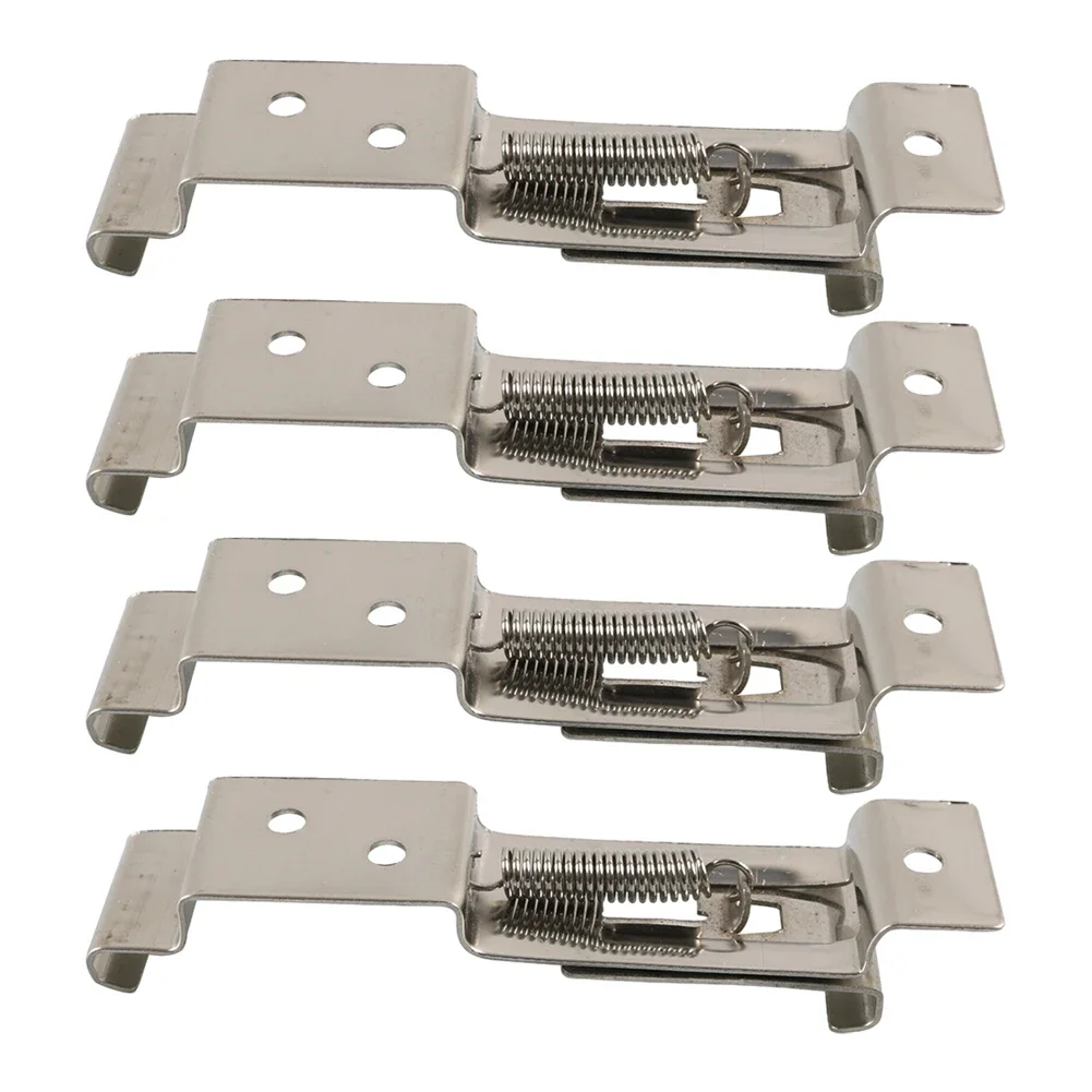 4Pcs Car License Plate Spring Loaded Stainless Steel Exterior Car License Plate Bracket Cars Frame Holder Clamps