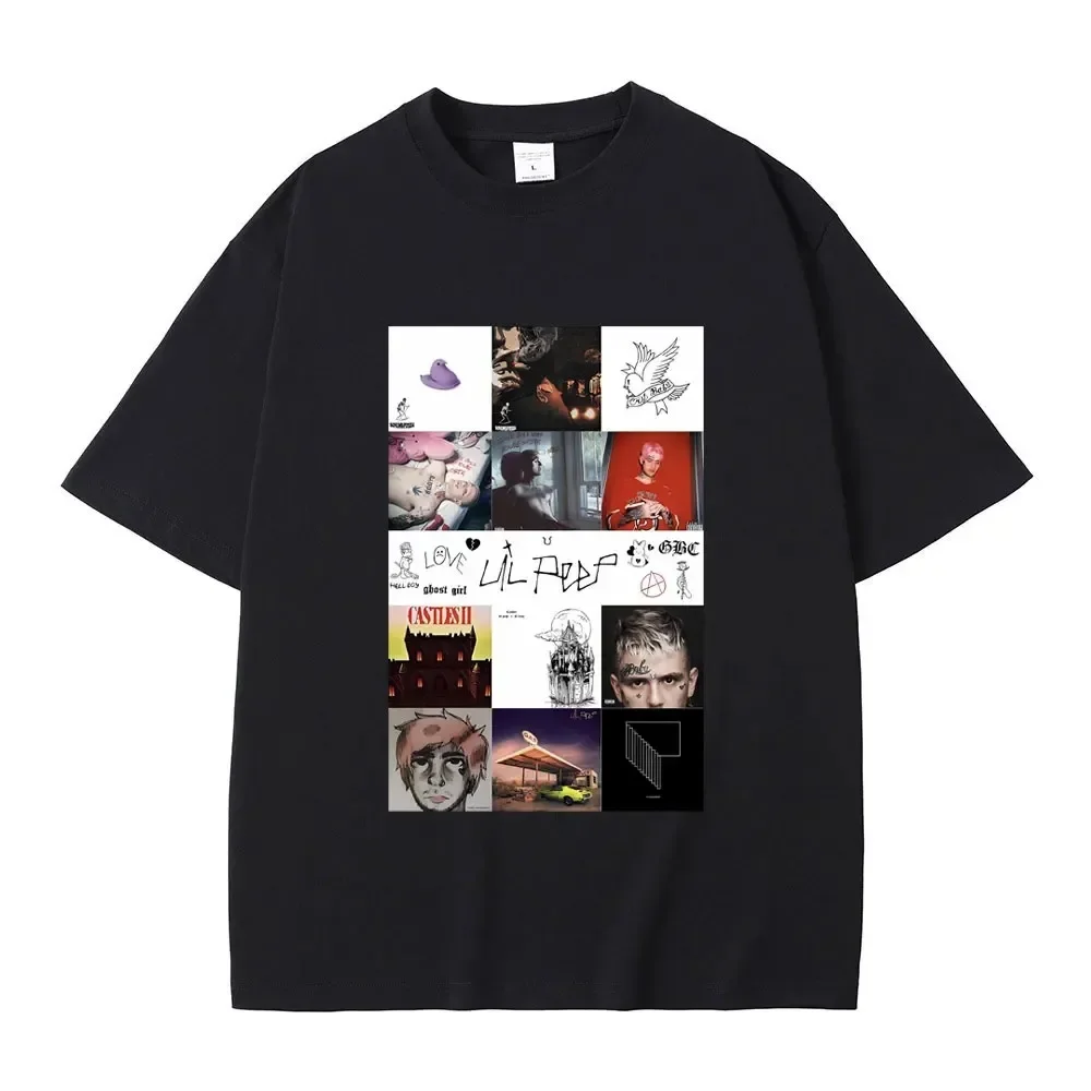 Rapepr Lil Peep Hip Hop Music Album Graphics Print T Shirt Men's Vintage Oversized T-shirts Short Sleeve Male Fashion Streetwear