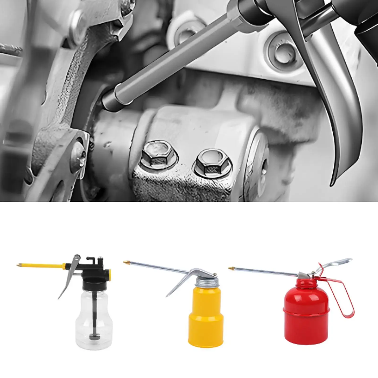 

Hand Pump Oiler Can Oil Spray Can Straight Spout Bottle Oil Dispenser Handheld Multipurpose Pump Oil Can for Auto Home