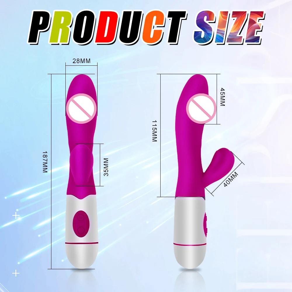 Realistischer Hasen-Dildo mit Doppelvibrator zur G-Punkt- und Klitorisstimulation – Leistungsstarker Vibrations-Vagina-Masturbator – Sexspielzeug für Frauen_voghion.com