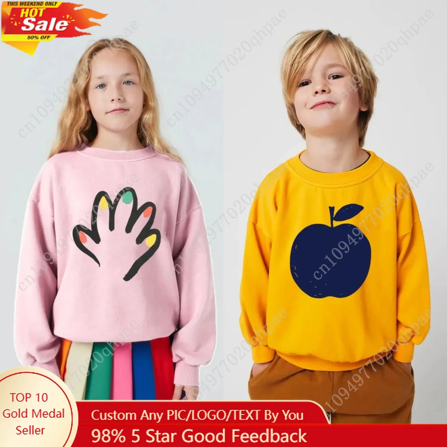 

AW25 Kids Graphic Sweatshirts Long Sleeve Tops for Kids Cartoon Boys T-shirts Girls Pullovers Toddler Outfits Baby Tees