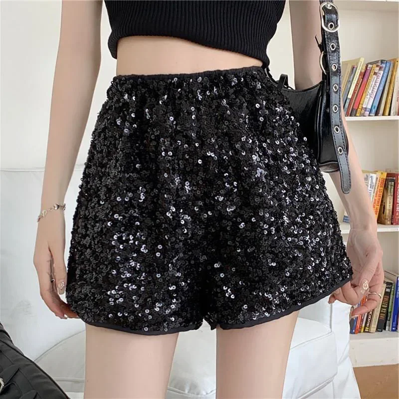 Short à sequins taille haute pour femme, confortable, mode printemps, décontracté, série américains, nouveau, 2024