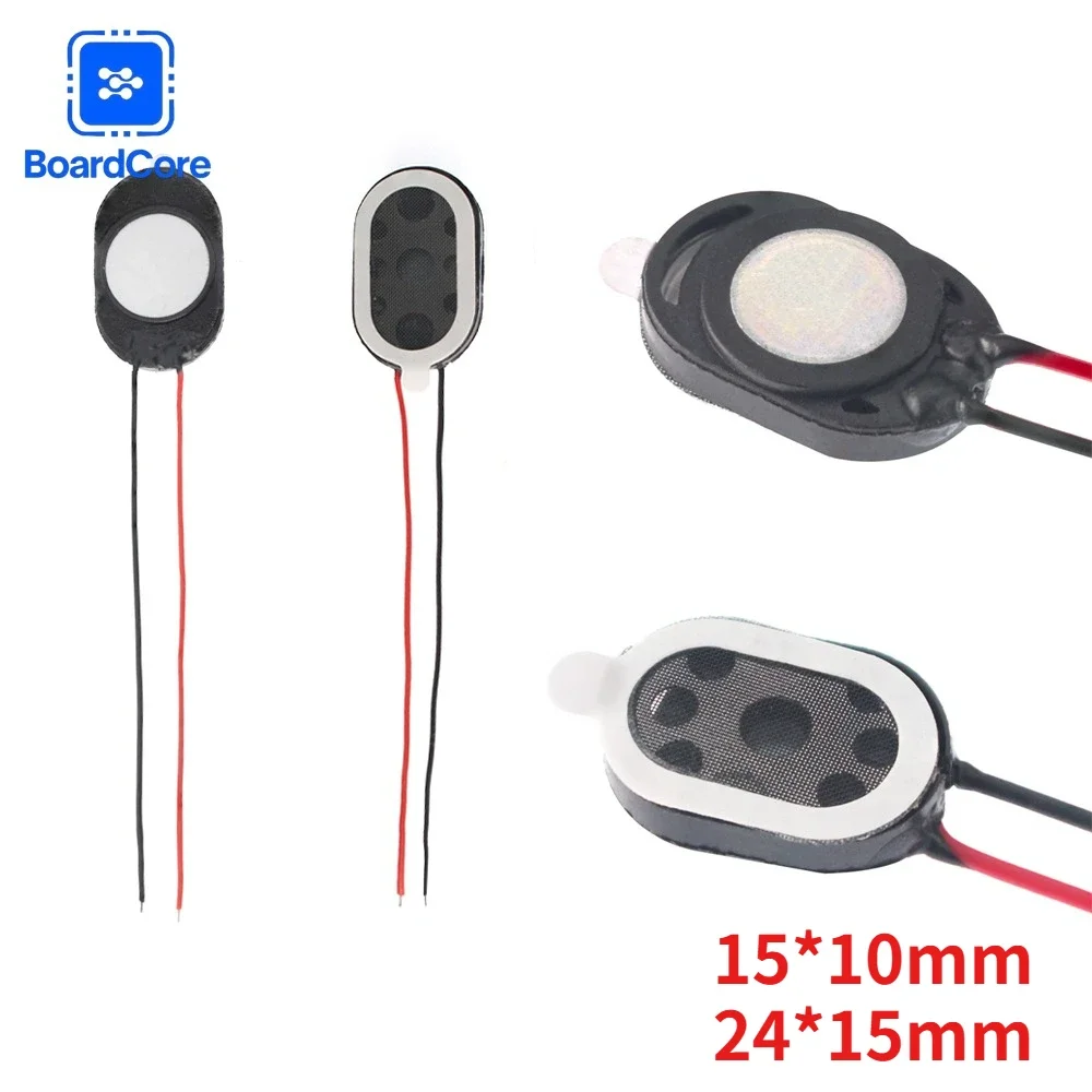 5PCS Speaker 1W 8ohm Small Voice Horn Connector 1510 2415 Loudspeaker 15x10mm 24×15mm Oval Speaker with Wire for Arduino