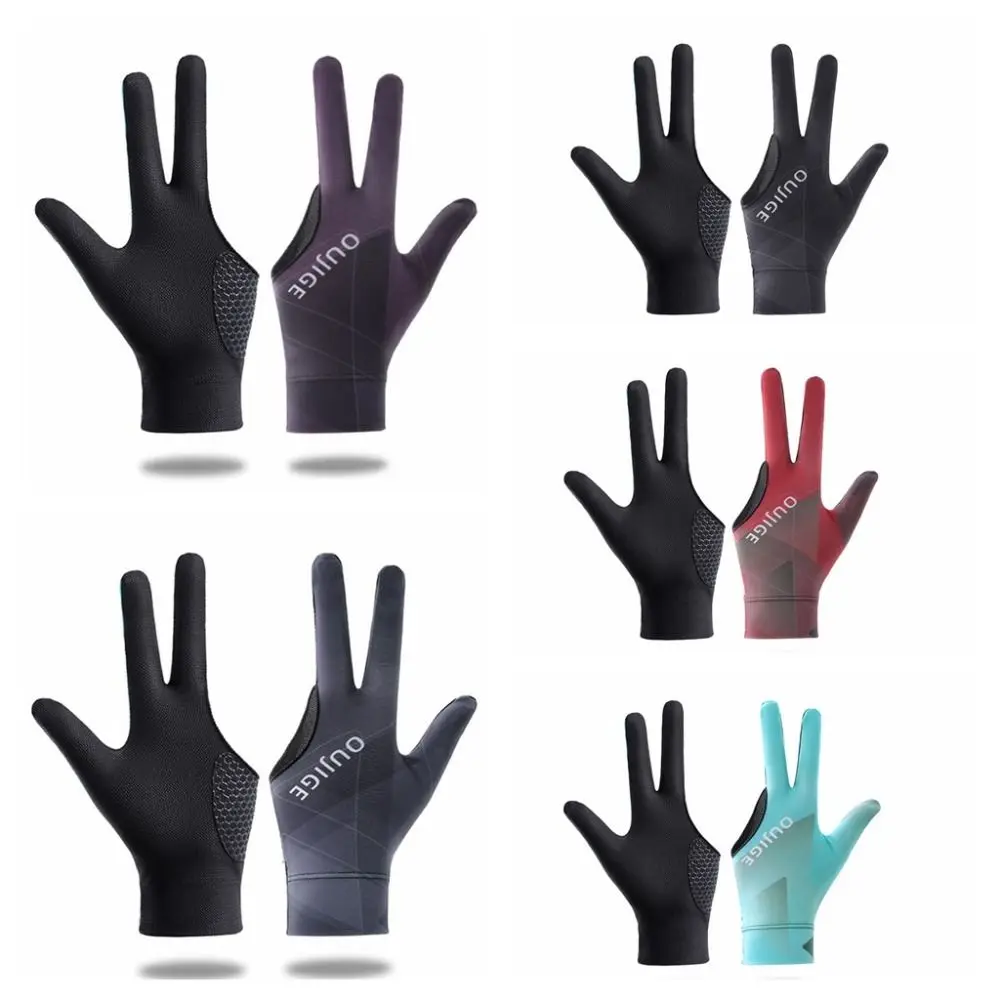 Anti-sweat Billiards Gloves Elasticity Wear-resistant Three Finger Gloves High Elastic Non-slip Single Piece Billiards Gloves