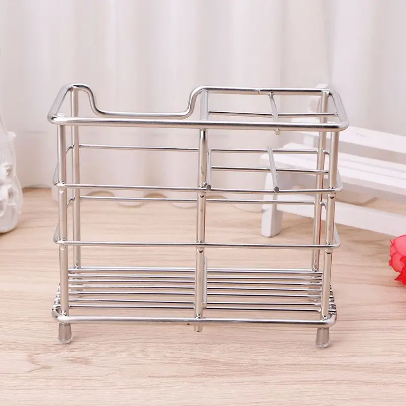 Toothbrush Holder Toiletries Organizer Toothpaste Stand Storage Rack Stainless Steel Bathroom Caddy For Kitchen Household