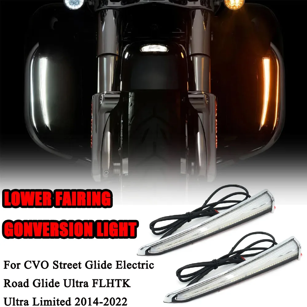 

Для CVO Street Glide Electric Road Glide Ultra FLHTK Ultra Limited 2014-2022NEW Style Мотоциклетные светодиодные боковые фонари Downstream Lights