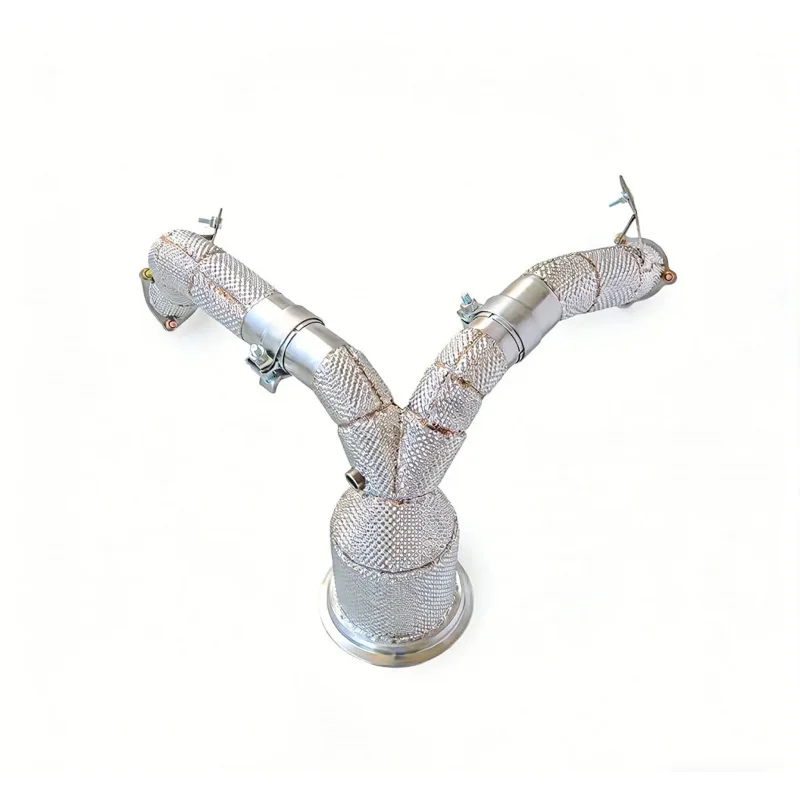 Insulated Straight-Through Downpipe for Audi A6 Avant C8 3.0T 2019-2024 Stainless Steel High Flow Racing Exhaust Upgrade Pipe