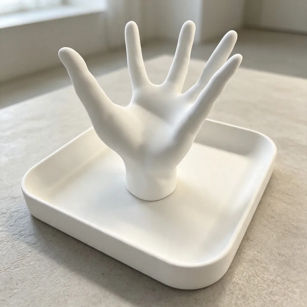 Open-palm Miscellaneous Item Storage Tray Decorative Figurine Realistic Hand-shaped Organizer Gothic Display