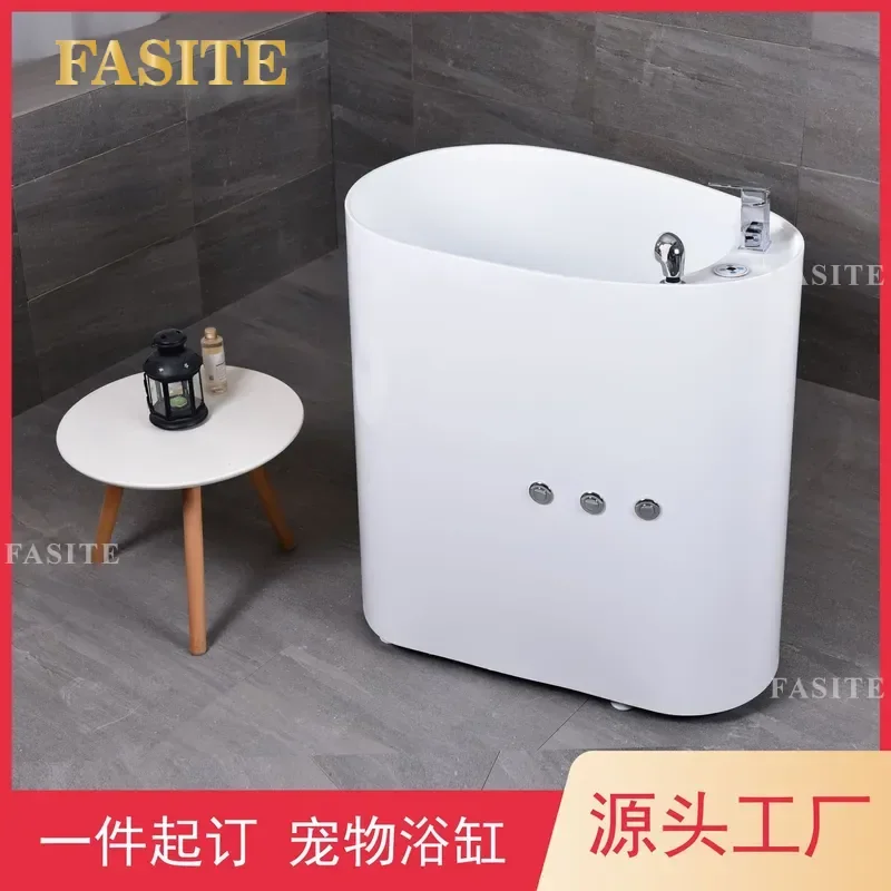 For Small Cats and Dogs Mini Acrylic Bathtub Simple Style Pet Bathing Tub with Massage Function for Home and Pet Store Use