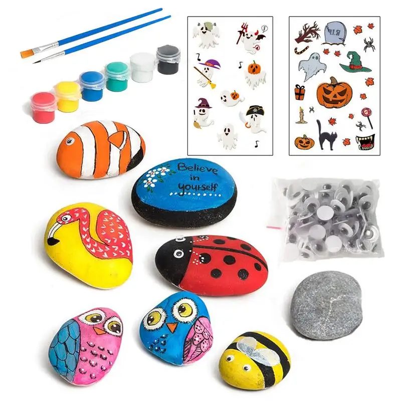 

Paint Rocks Kit Smooth Drawing Rocks Creativity Painting Stone Crafts For Kids Family Outdoor Indoor Activity Christmas Craft